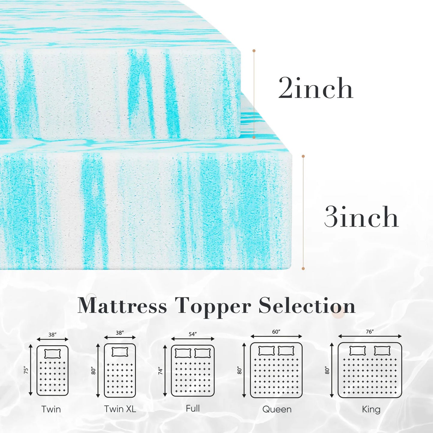 Cooling Gel Mattress Topper for Truck Sleepers